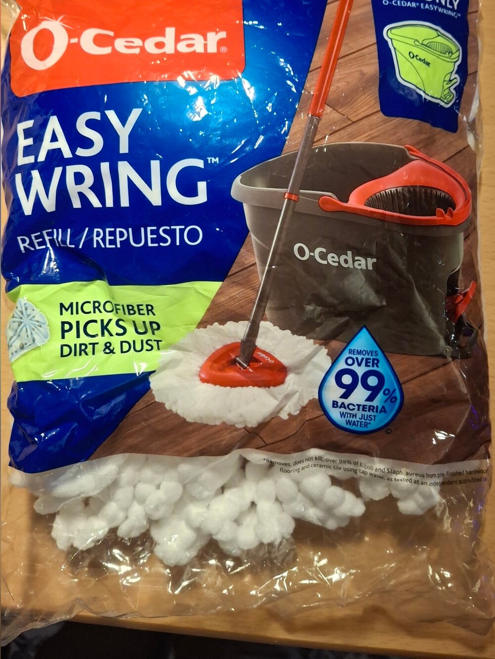 O-Cedar EasyWring Microfiber Wet Round Mop Head Refill Washable White